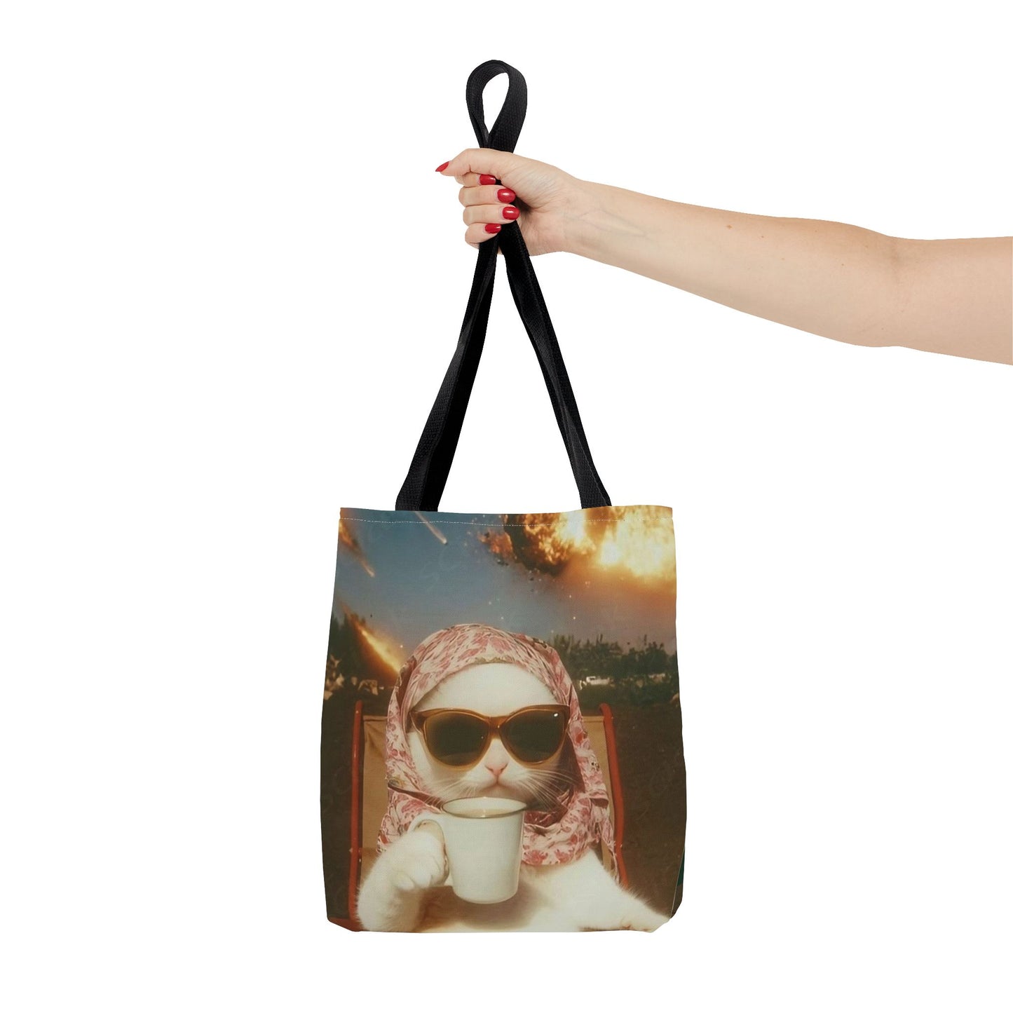 Cool Cat Tote Bag - Fun Cat Design, Beach Bag, Grocery Tote, Funny Gift, Pet Lover Bag