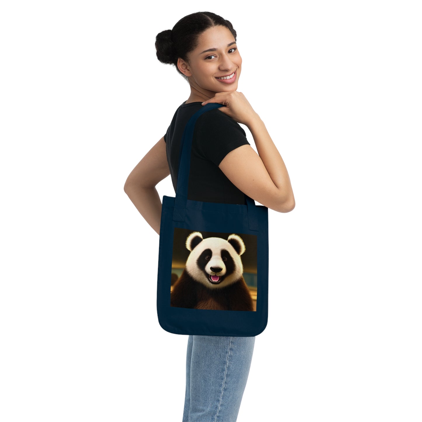 Cute Panda Organic Canvas Tote Bag | Eco-Friendly Reusable Shopper | Perfect Gift for Animal Lovers | Great for Beach, Shopping, or School