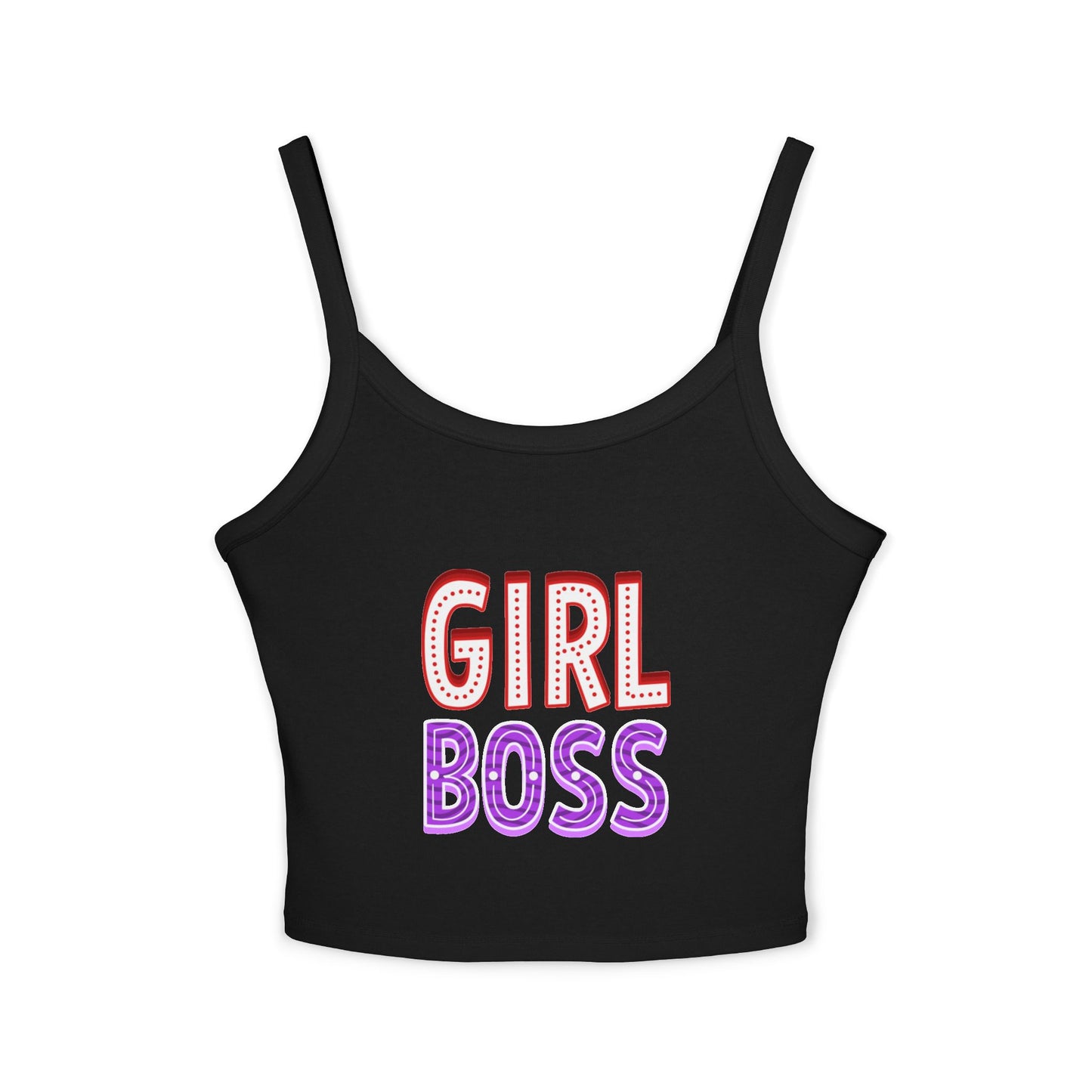 Empowering Women's Spaghetti Strap Tank Top - 'Girl Boss' Graphic Tee, Casual Wear, Summer Style, Gift for Her, Fashion Top
