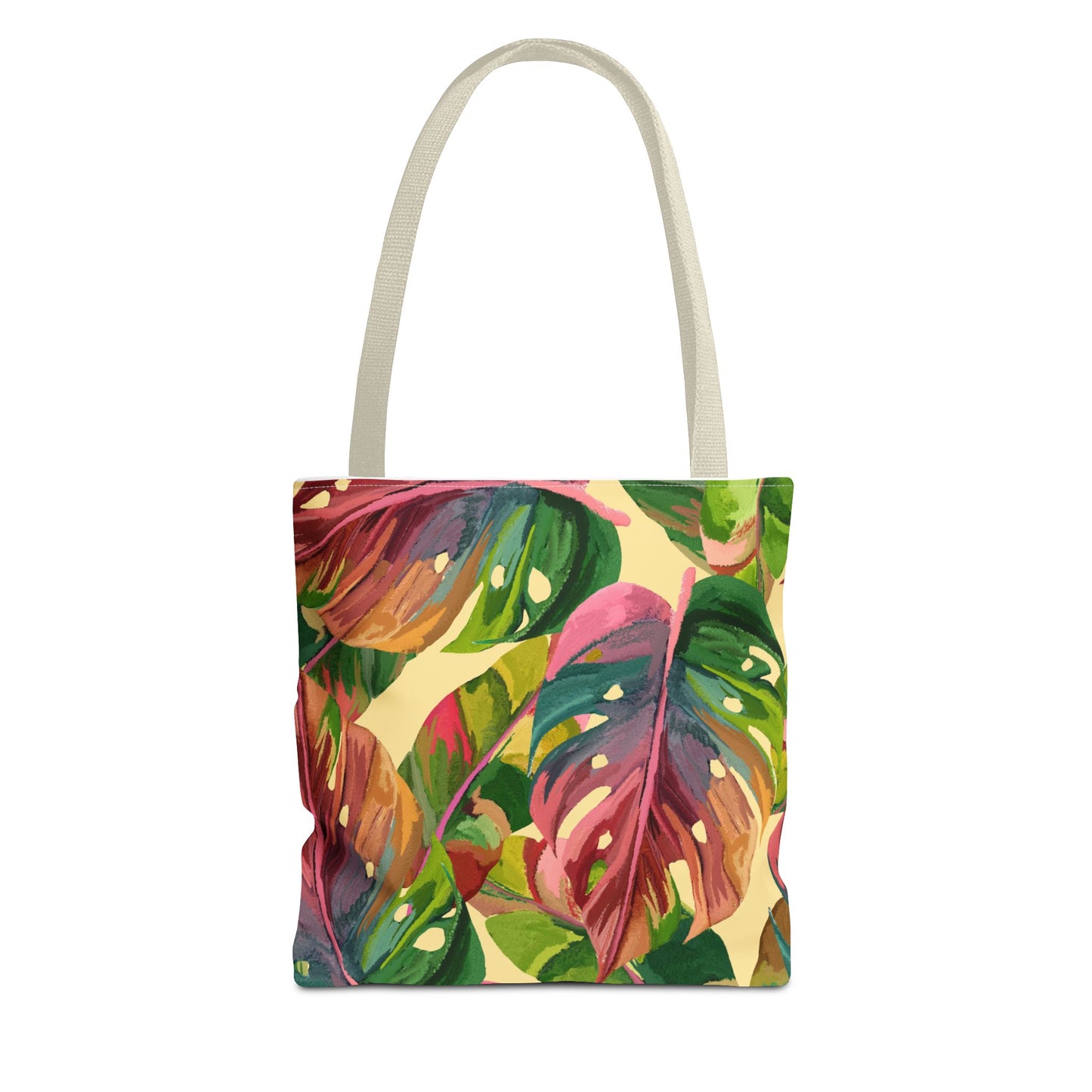 Tote Bag with Tropical Leaf Print, Eco-Friendly Tote, Floral Shopping Bag, Beach Bag, Gift for Plant Lovers