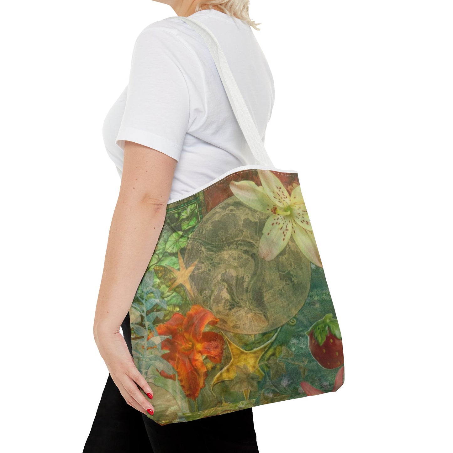 Floral Earth Tote Bag, Eco-Friendly Bag, Art Tote, Travel Bag, Shopping Tote, Gift for Nature Lovers