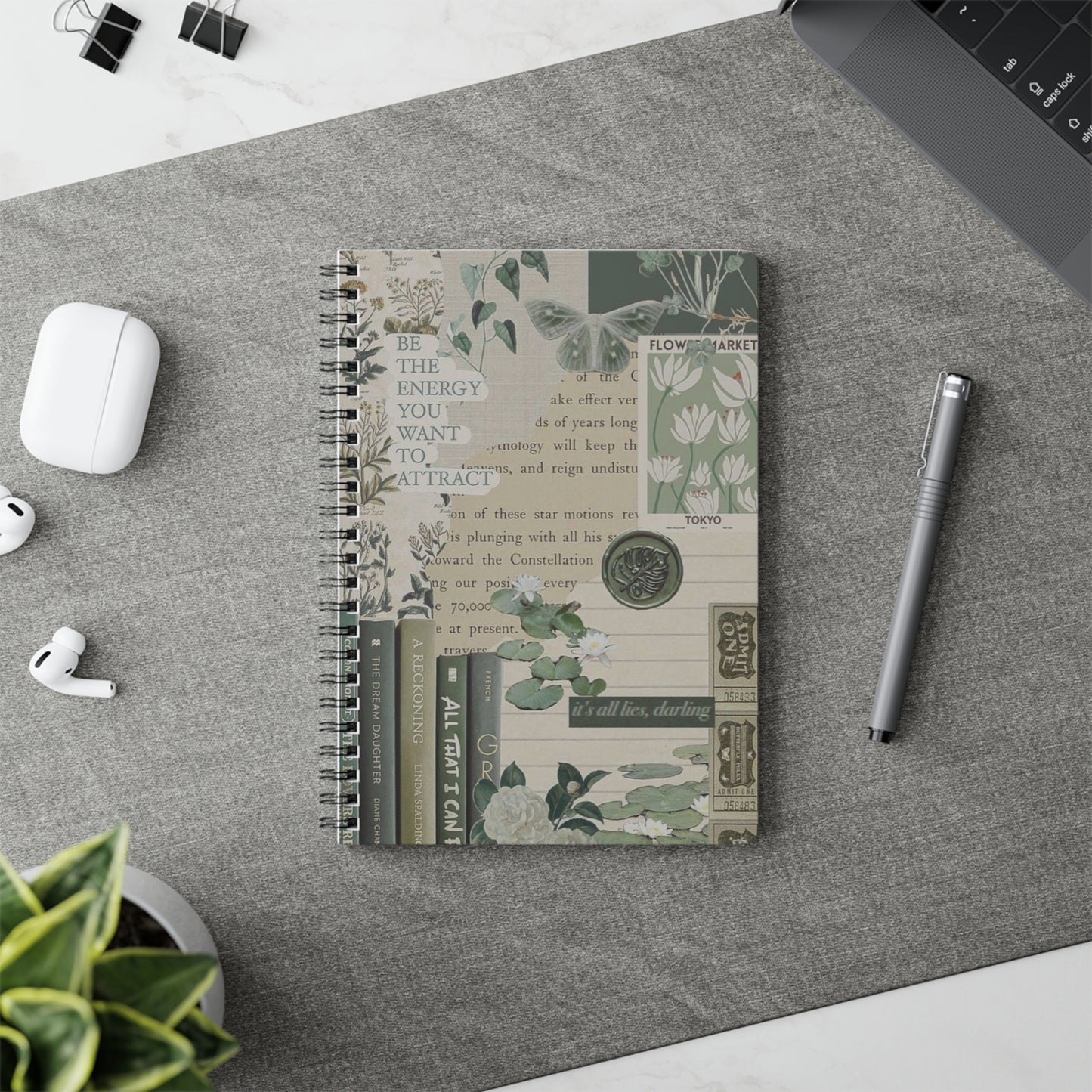Wirobound A5 Notebook, Inspirational Journal for Creativity, Writing Diary, Gift for Students, Eco-Friendly Planner
