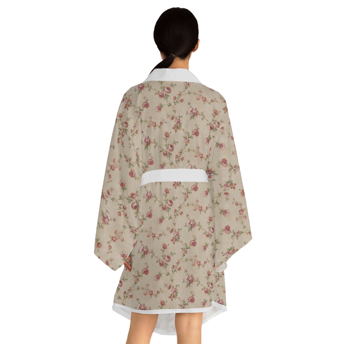 Floral Long Sleeve Kimono Robe, Boho Chic Lounge Wear, Perfect for Spa Days, Bridal Gifts, Cozy Home Aesthetic, Mother's Day Gift