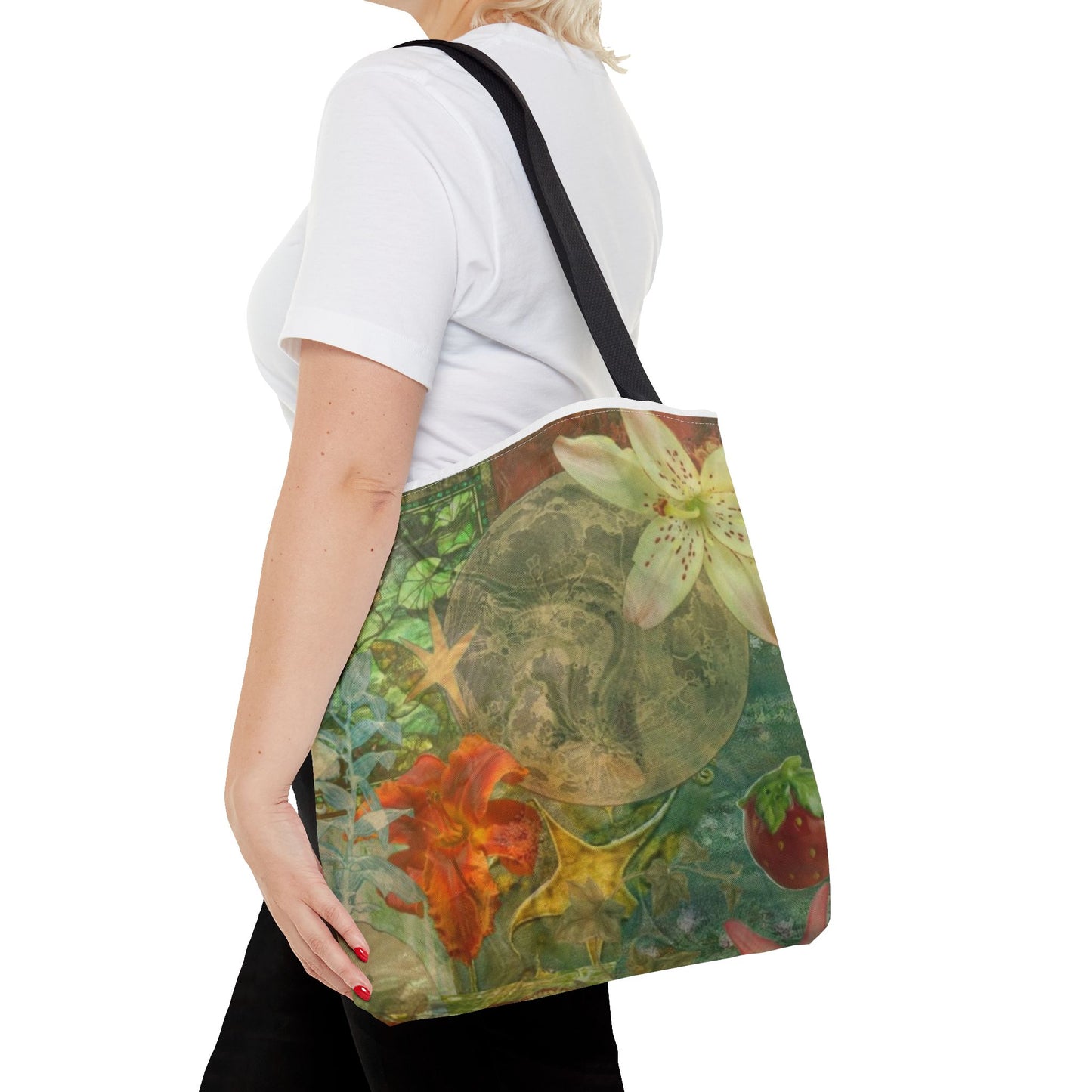 Floral Earth Tote Bag, Eco-Friendly Bag, Art Tote, Travel Bag, Shopping Tote, Gift for Nature Lovers
