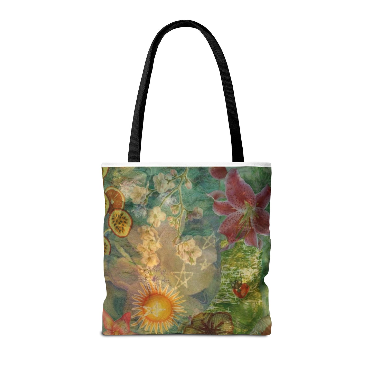 Floral Earth Tote Bag, Eco-Friendly Bag, Art Tote, Travel Bag, Shopping Tote, Gift for Nature Lovers
