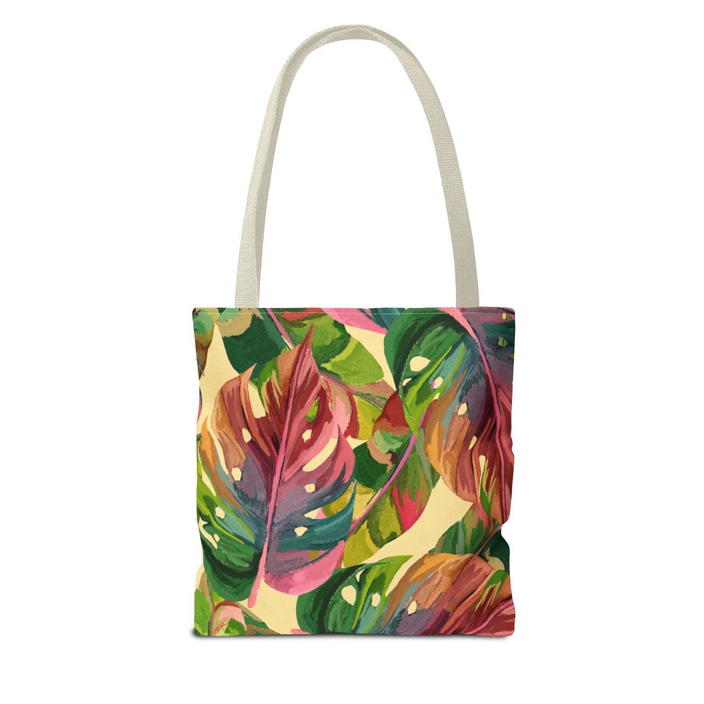 Tote Bag with Tropical Leaf Print, Eco-Friendly Tote, Floral Shopping Bag, Beach Bag, Gift for Plant Lovers