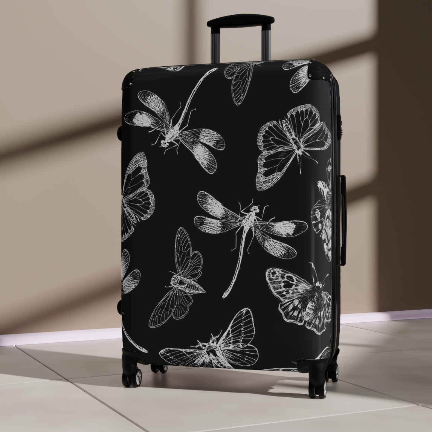 Elegant Butterfly Print Luggage, Travel Bag, Suitcase for Wanderlust, Stylish Travel Accessory, Gift for Travelers