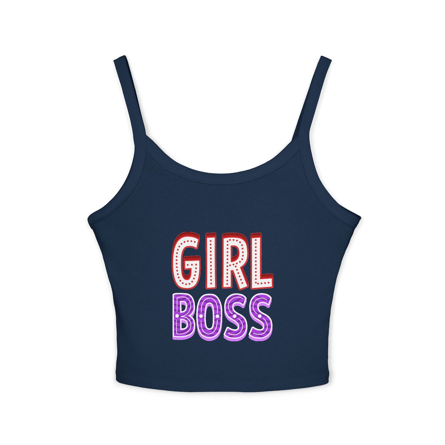 Empowering Women's Spaghetti Strap Tank Top - 'Girl Boss' Graphic Tee, Casual Wear, Summer Style, Gift for Her, Fashion Top