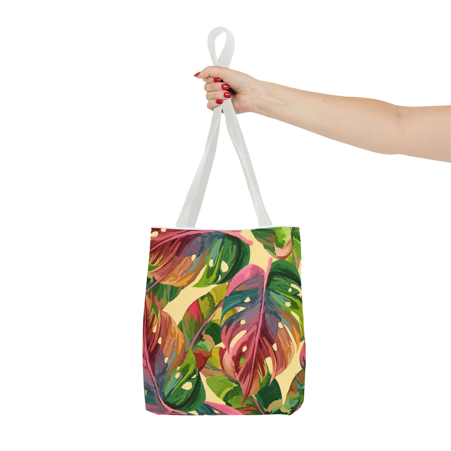 Tote Bag with Tropical Leaf Print, Eco-Friendly Tote, Floral Shopping Bag, Beach Bag, Gift for Plant Lovers