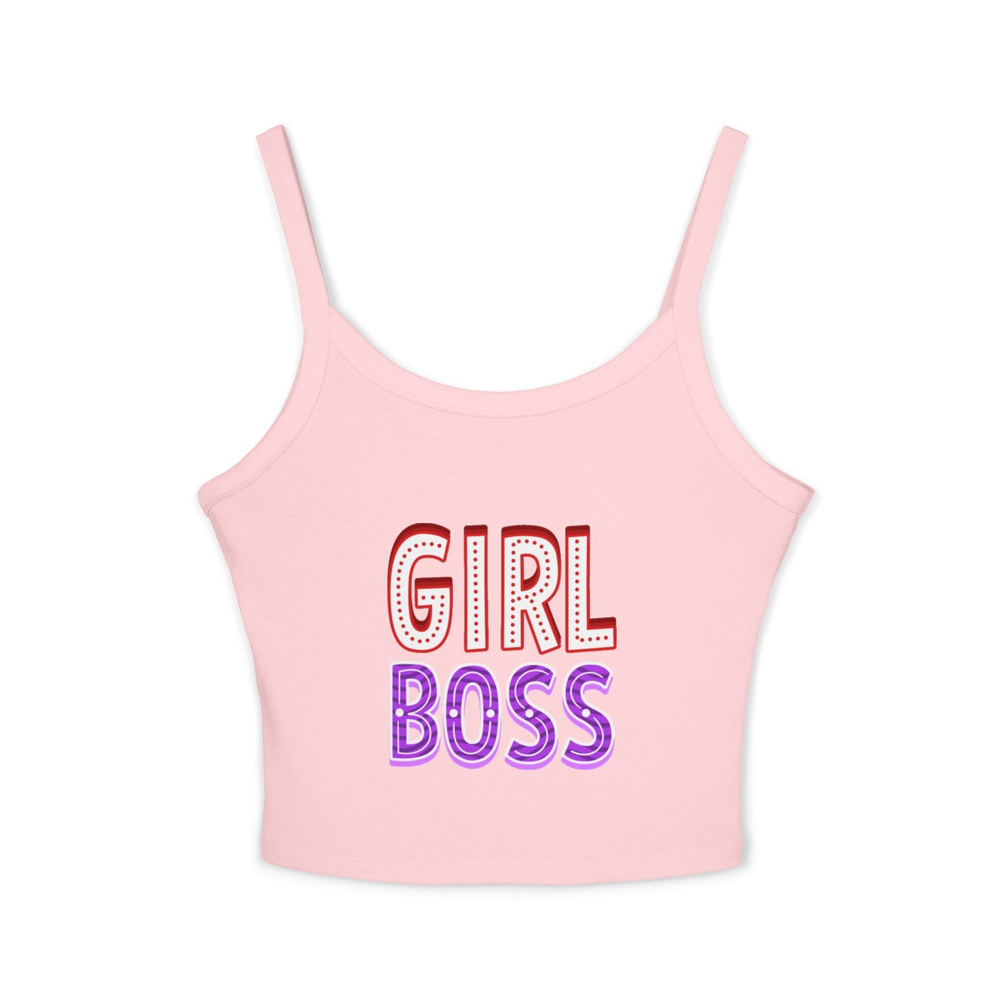 Empowering Women's Spaghetti Strap Tank Top - 'Girl Boss' Graphic Tee, Casual Wear, Summer Style, Gift for Her, Fashion Top