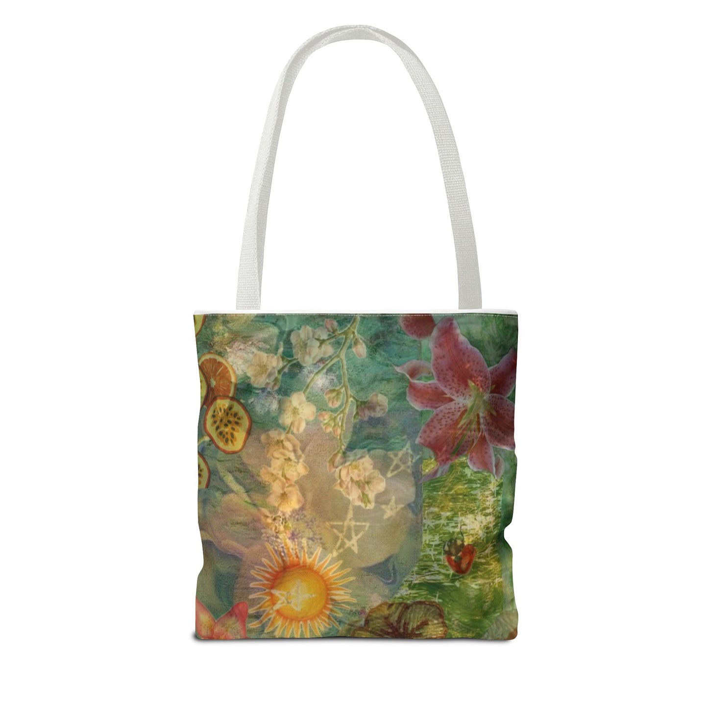 Floral Earth Tote Bag, Eco-Friendly Bag, Art Tote, Travel Bag, Shopping Tote, Gift for Nature Lovers