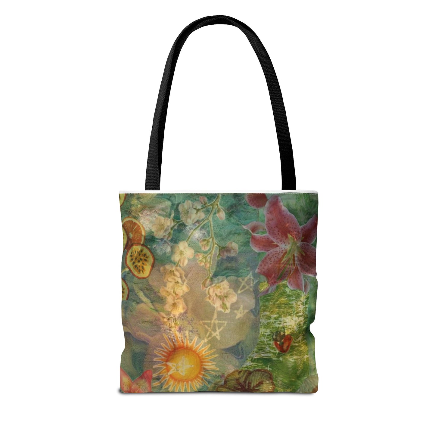 Floral Earth Tote Bag, Eco-Friendly Bag, Art Tote, Travel Bag, Shopping Tote, Gift for Nature Lovers