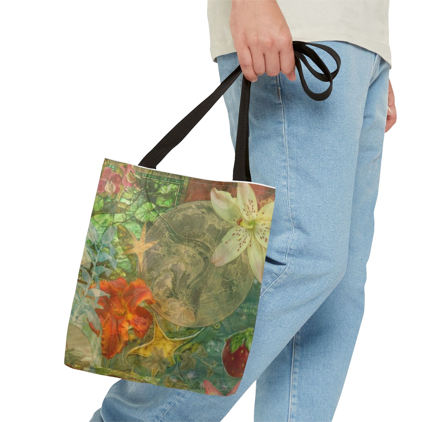 Floral Earth Tote Bag, Eco-Friendly Bag, Art Tote, Travel Bag, Shopping Tote, Gift for Nature Lovers