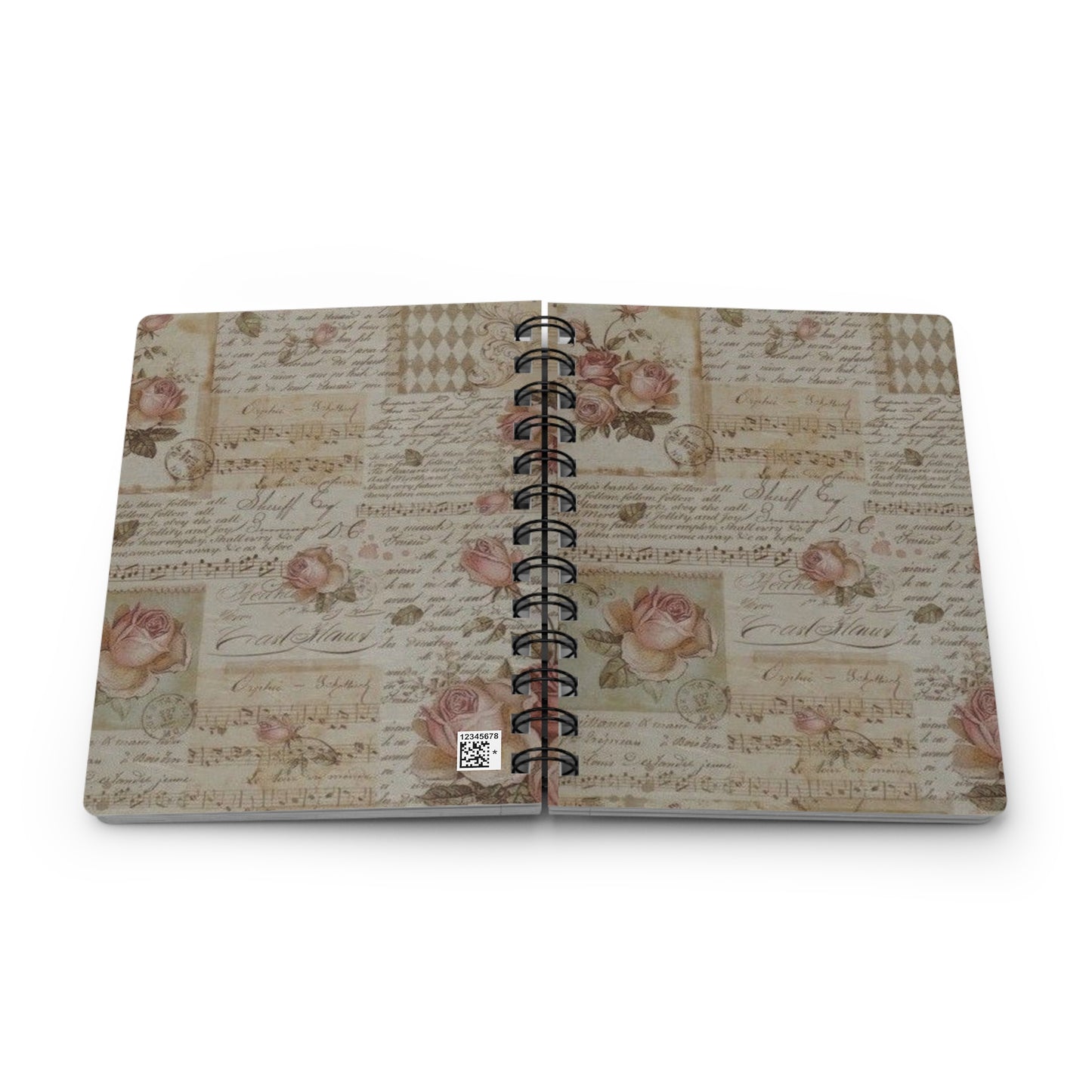 Vintage Floral Spiral Journal, Personalized Writing Notebook, Gift for Writers, Travel Diary, Scrapbook, Vintage Aesthetic