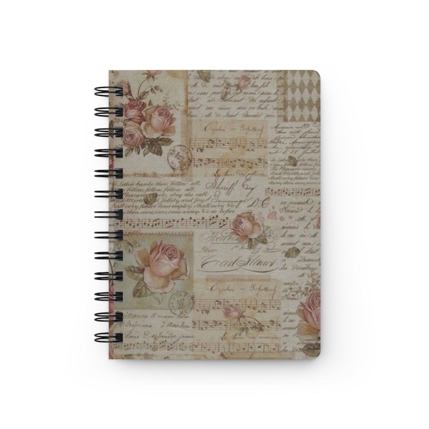 Vintage Floral Spiral Journal, Personalized Writing Notebook, Gift for Writers, Travel Diary, Scrapbook, Vintage Aesthetic