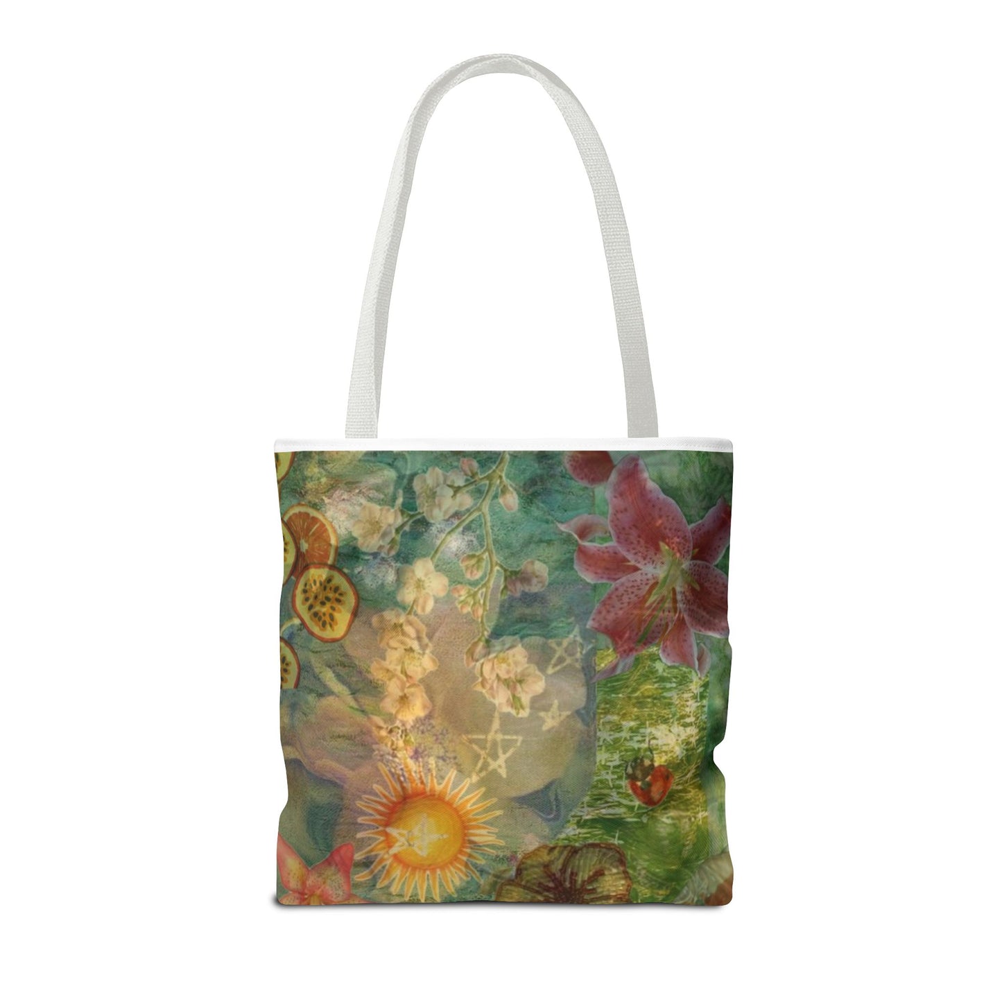 Floral Earth Tote Bag, Eco-Friendly Bag, Art Tote, Travel Bag, Shopping Tote, Gift for Nature Lovers