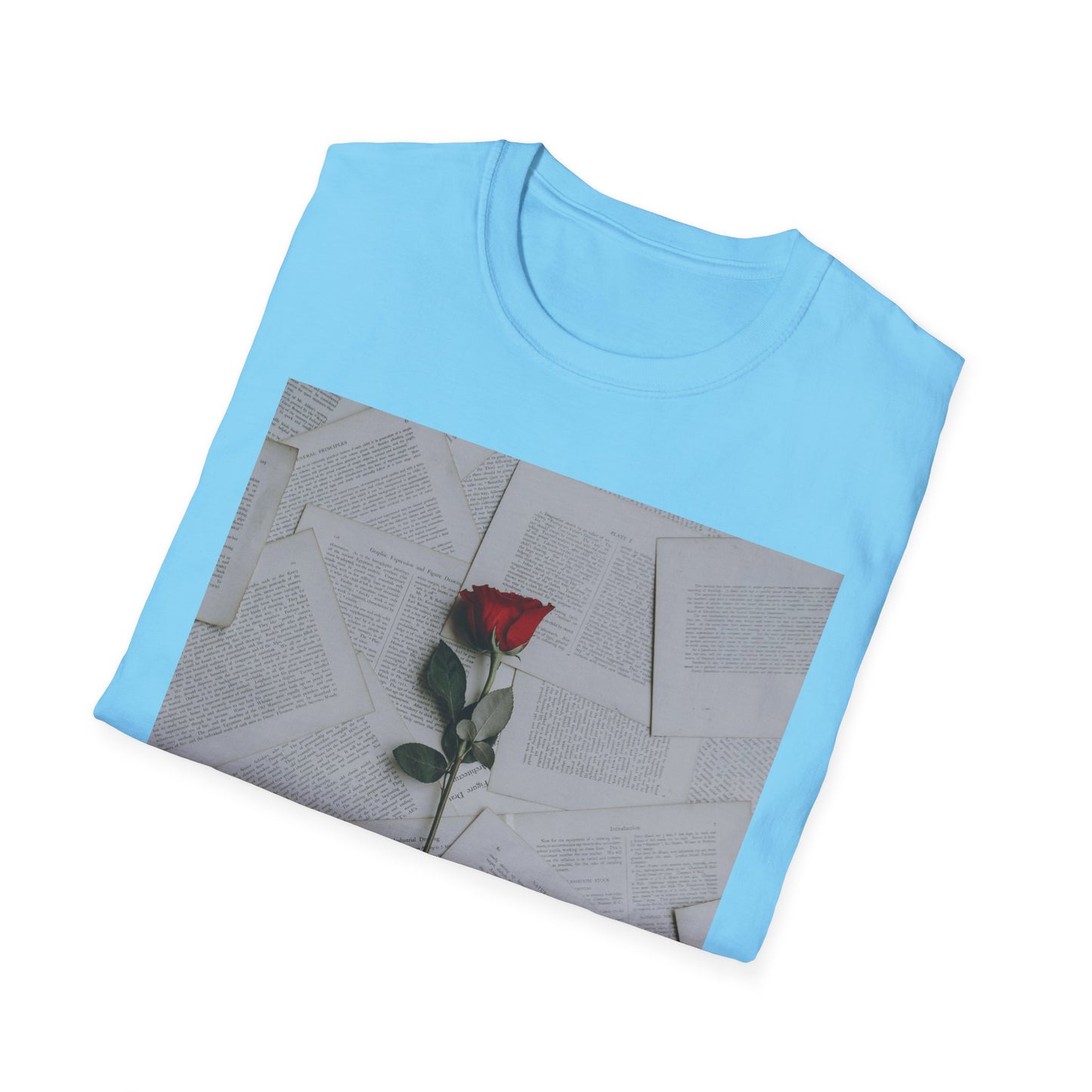 Romantic Floral T-Shirt for Book Lovers, Aesthetic Tee for Gifts, Casual Wear, Unisex Soft Style Top, Perfect for Birthdays, Anniversaries