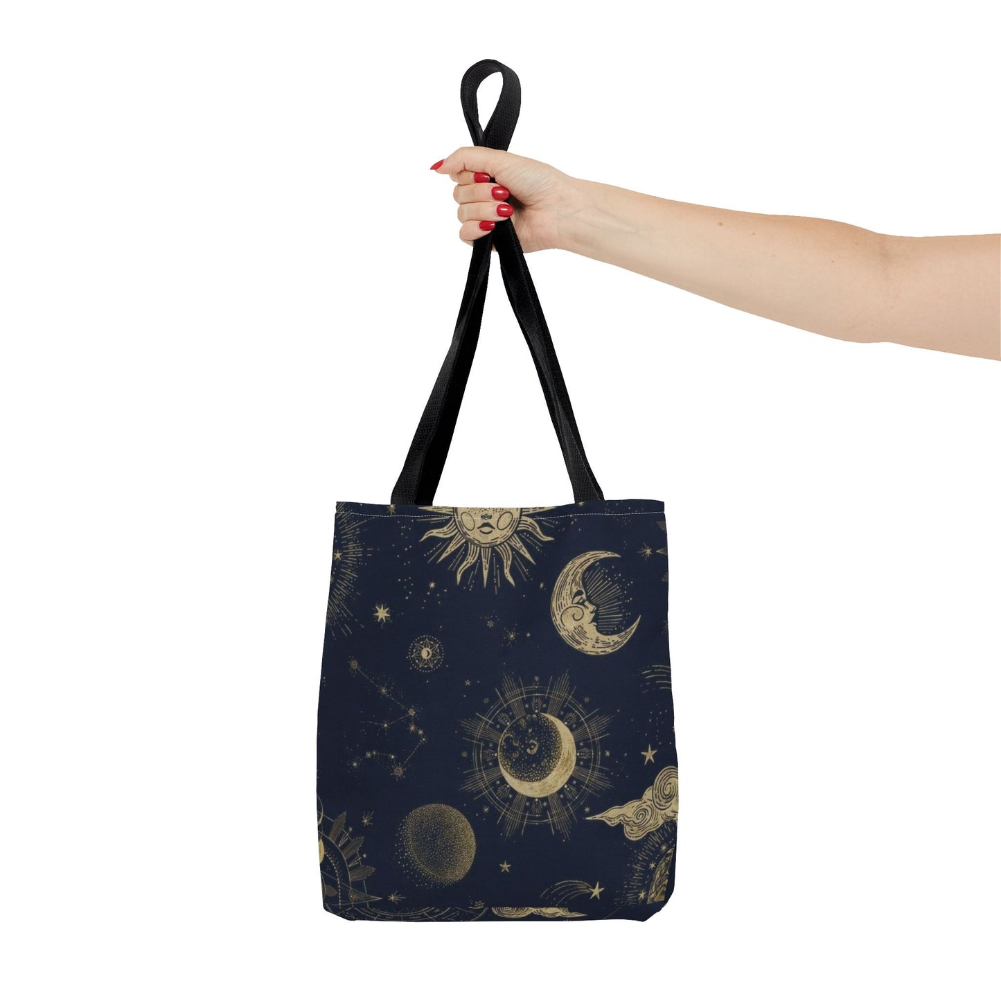 Celestial Sun and Moon Tote Bag | Cosmic Print Bag, Astrology Gift, Eco-Friendly Shopping Bag, Mystic Tote, Gift for Stargazers