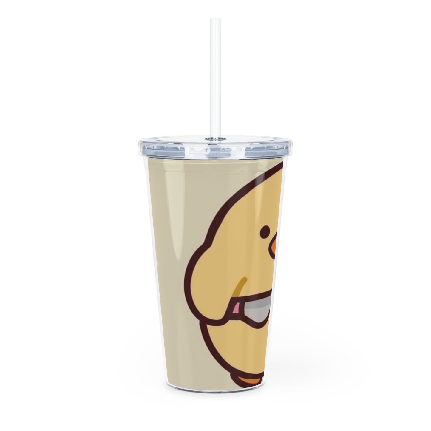 Cute Cartoon Duck Plastic Tumbler with Straw, Fun Drinkware for Kids, Animal-Themed Coffee Cup, Reusable Water Bottle, Gift for School [...]