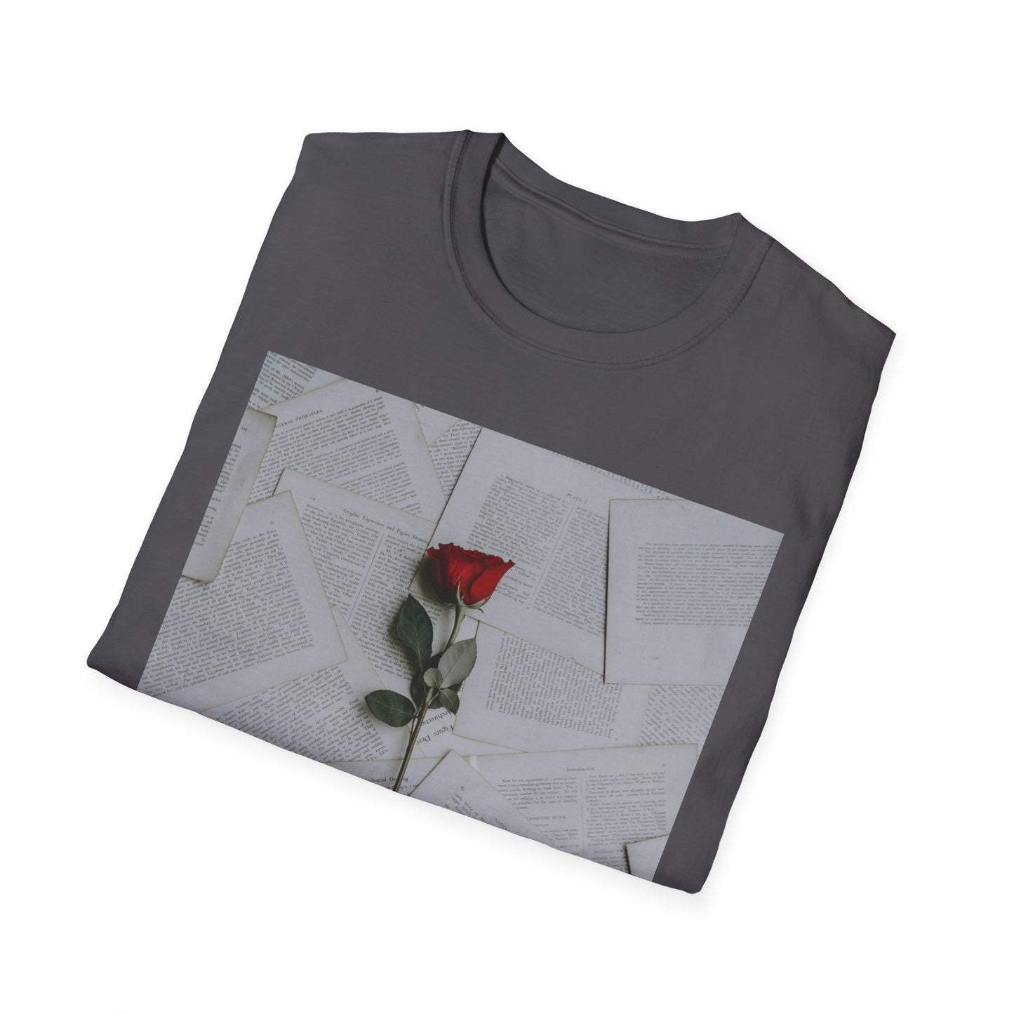 Romantic Floral T-Shirt for Book Lovers, Aesthetic Tee for Gifts, Casual Wear, Unisex Soft Style Top, Perfect for Birthdays, Anniversaries