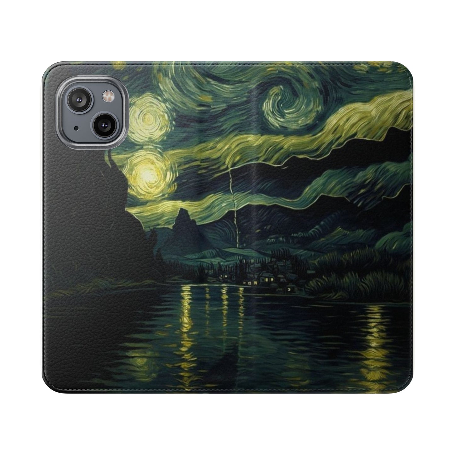 Starry Night Flip Case, Artistic Phone Sleeve, Unique Cell Phone Cover, Gift for Art Lovers, Customizable Smartphone Case