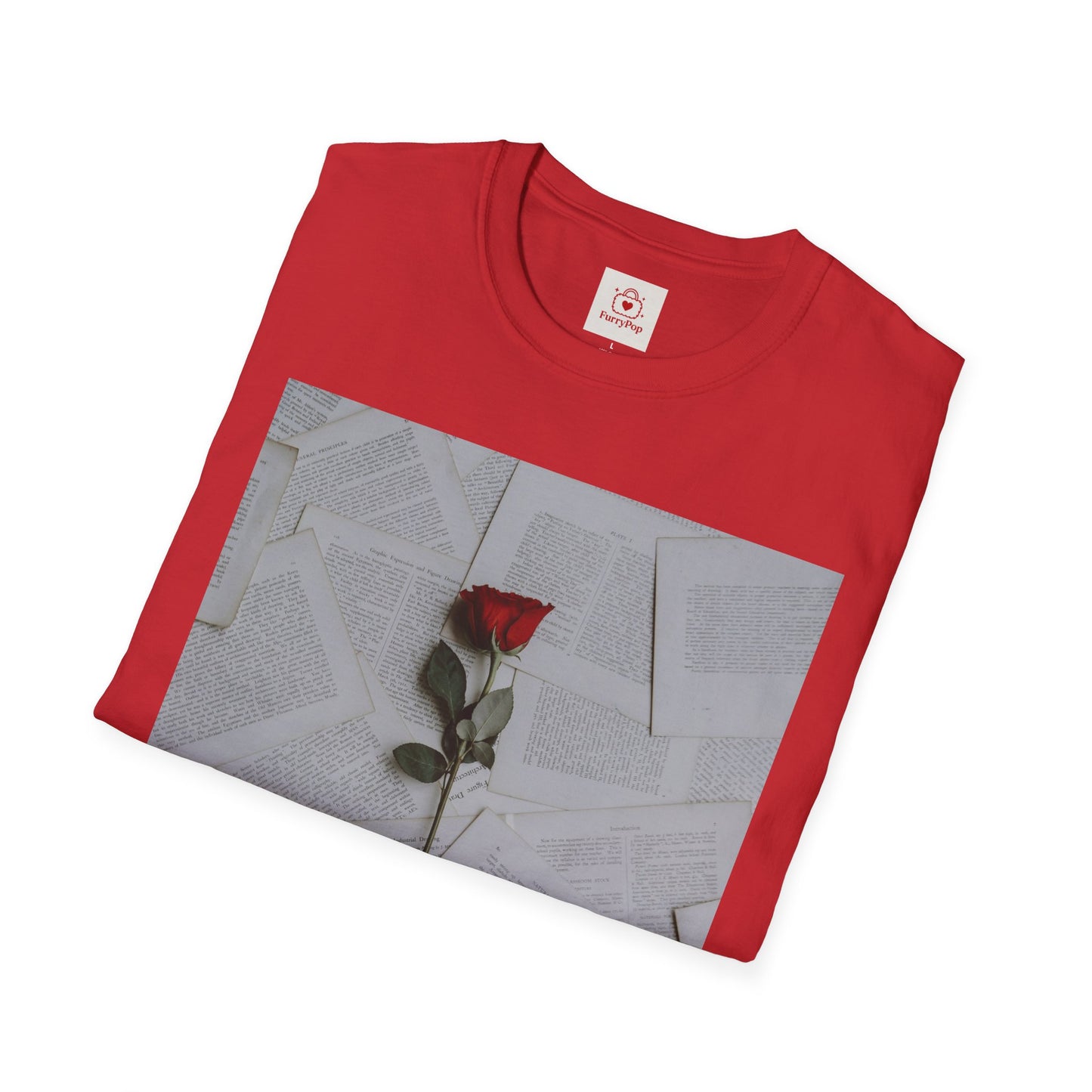 Romantic Floral T-Shirt for Book Lovers, Aesthetic Tee for Gifts, Casual Wear, Unisex Soft Style Top, Perfect for Birthdays, Anniversaries