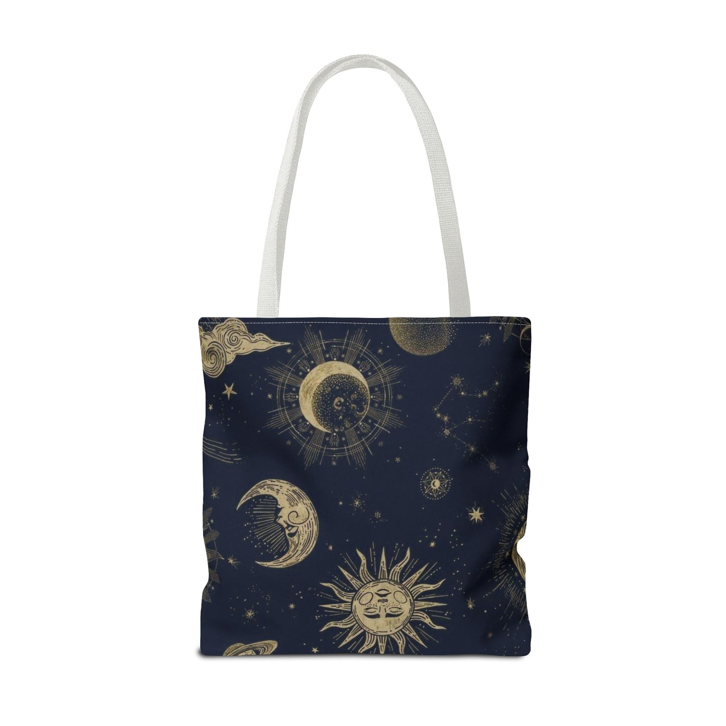 Celestial Sun and Moon Tote Bag | Cosmic Print Bag, Astrology Gift, Eco-Friendly Shopping Bag, Mystic Tote, Gift for Stargazers