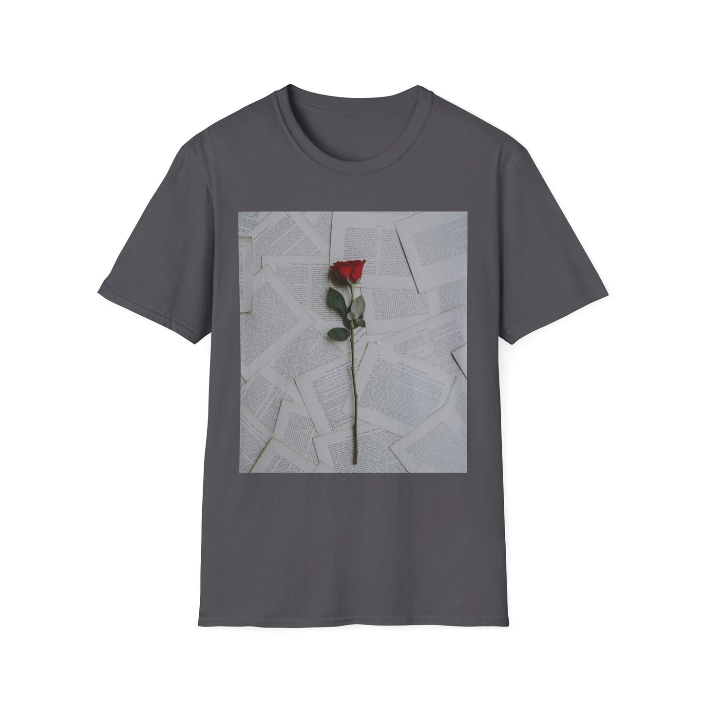 Romantic Floral T-Shirt for Book Lovers, Aesthetic Tee for Gifts, Casual Wear, Unisex Soft Style Top, Perfect for Birthdays, Anniversaries