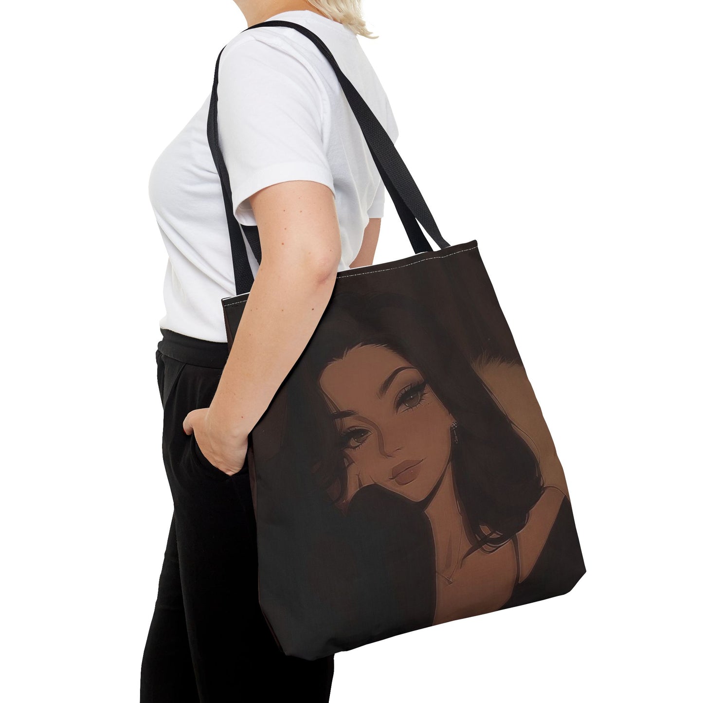 Stylish AOP Tote Bag, Chic Canvas Handbag, Fashionable Reusable Shopper, Trendy Everyday Carryall, Gift for Her, Art Tote