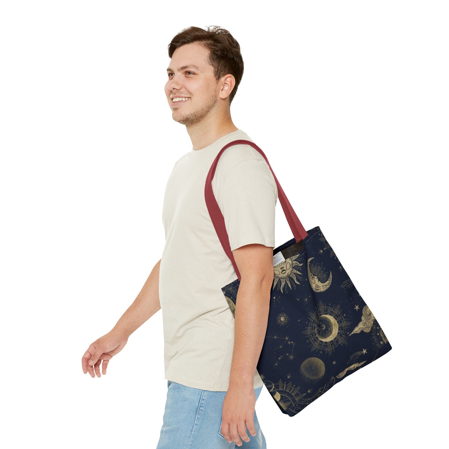 Celestial Sun and Moon Tote Bag | Cosmic Print Bag, Astrology Gift, Eco-Friendly Shopping Bag, Mystic Tote, Gift for Stargazers