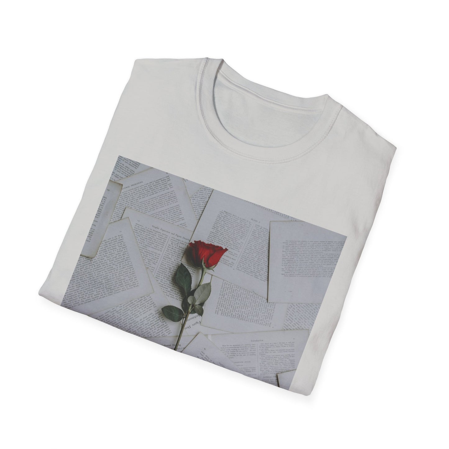 Romantic Floral T-Shirt for Book Lovers, Aesthetic Tee for Gifts, Casual Wear, Unisex Soft Style Top, Perfect for Birthdays, Anniversaries
