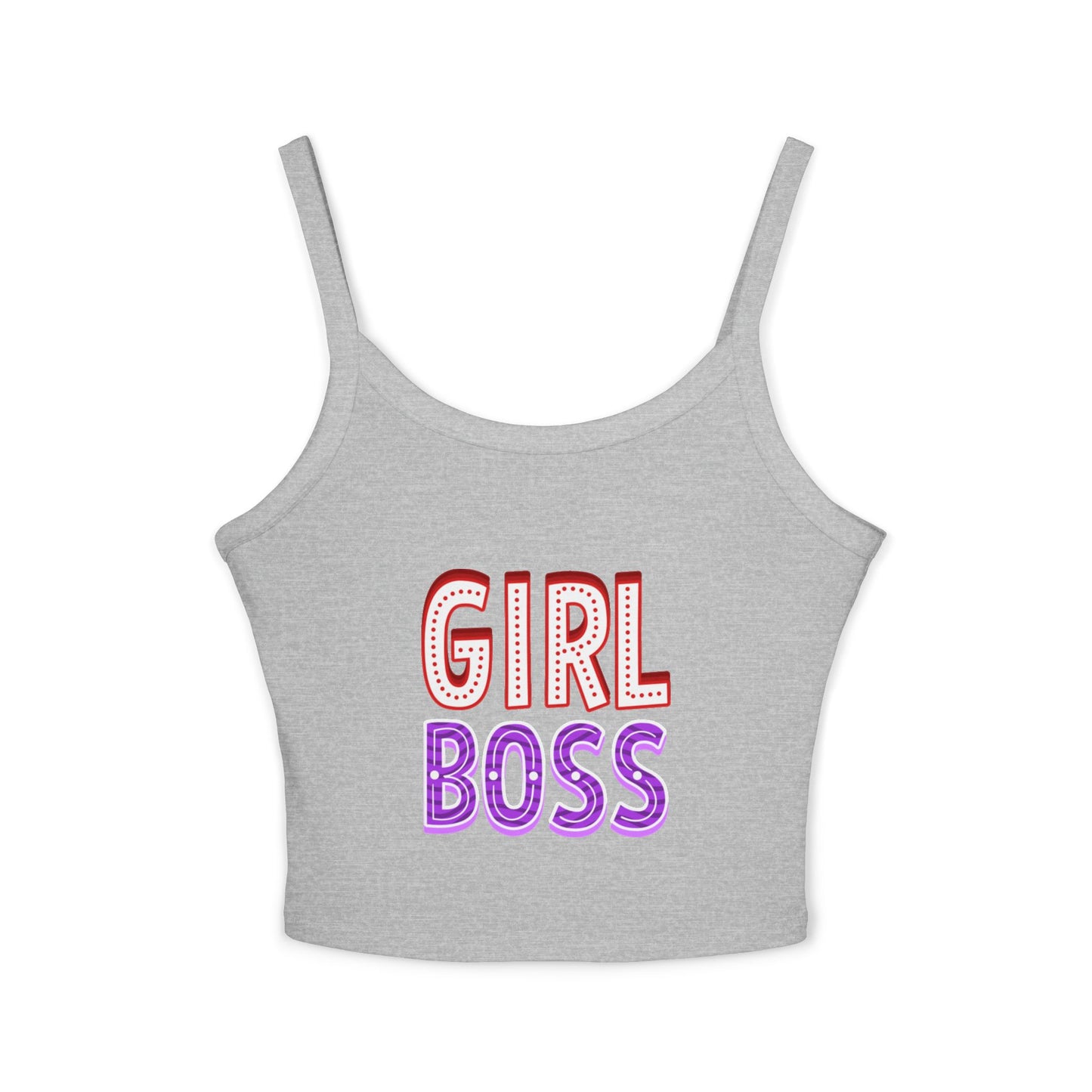 Empowering Women's Spaghetti Strap Tank Top - 'Girl Boss' Graphic Tee, Casual Wear, Summer Style, Gift for Her, Fashion Top