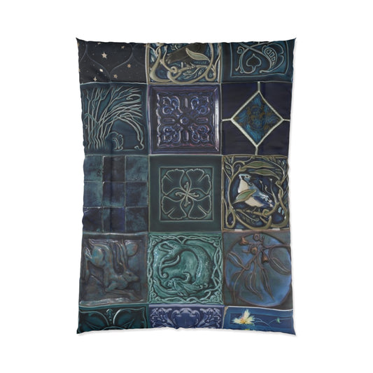 Elegant Tile Pattern Comforter | Cozy Home Décor for Modern Bedrooms, Unique Gift for Housewarming, Boho Style Bedding