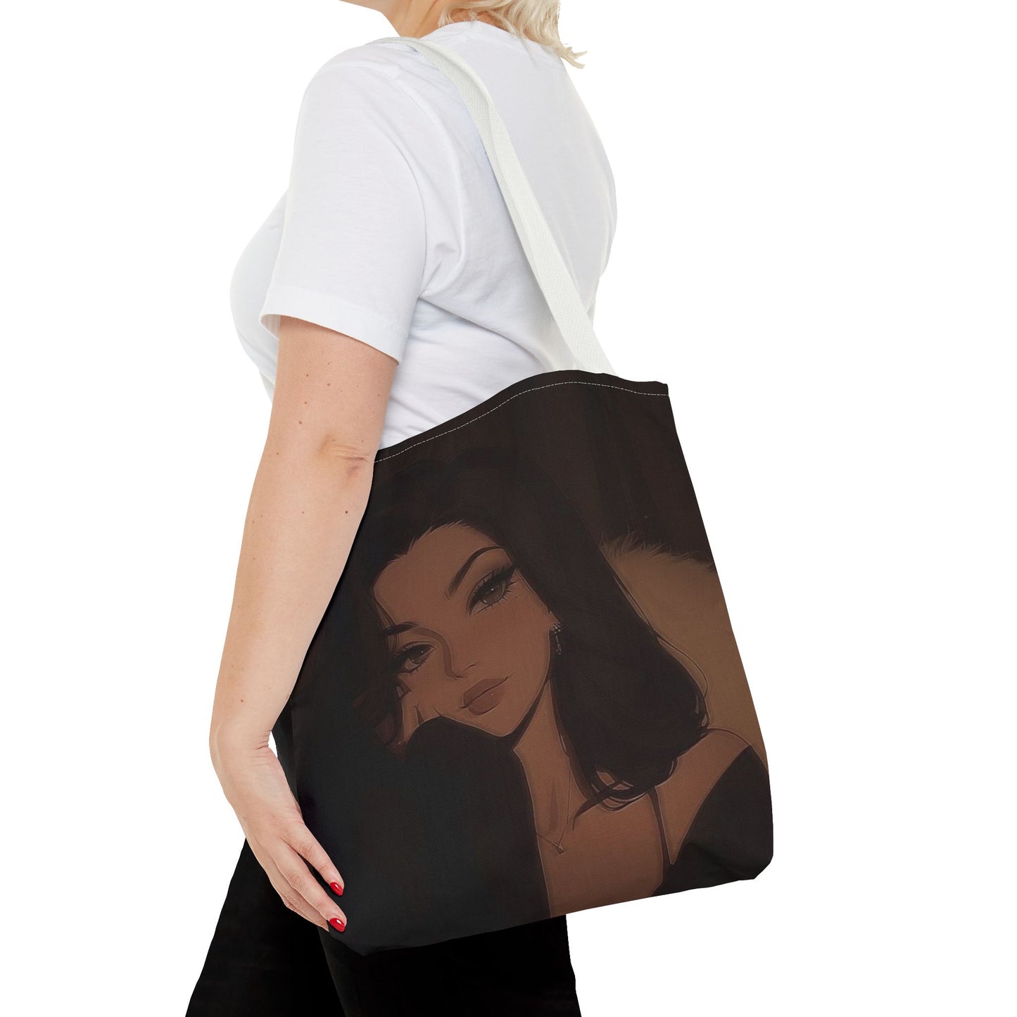 Stylish AOP Tote Bag, Chic Canvas Handbag, Fashionable Reusable Shopper, Trendy Everyday Carryall, Gift for Her, Art Tote