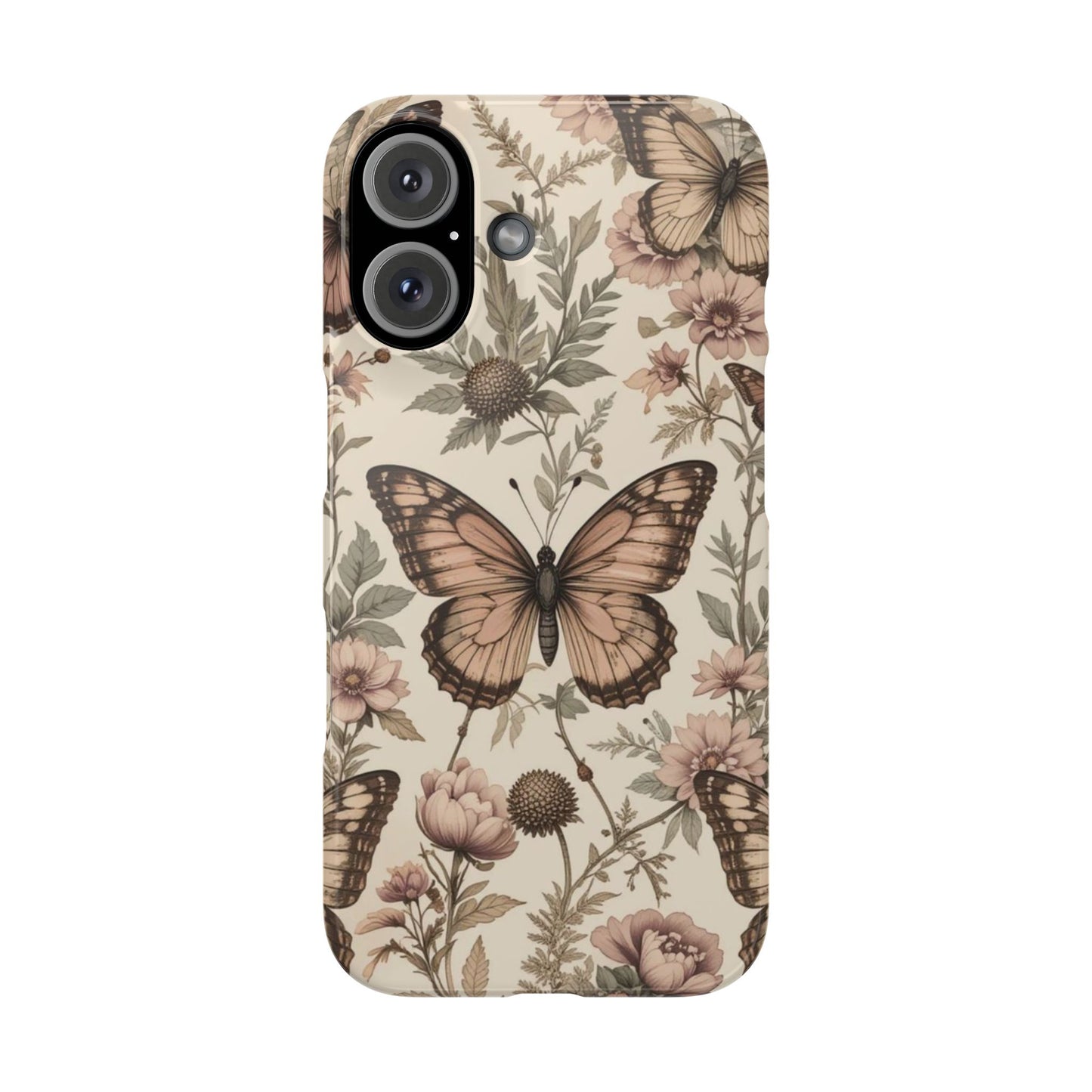 Butterfly Floral Slim Phone Case - Stylish Protection for Your Phone, Gift for Nature Lovers, Spring Decor