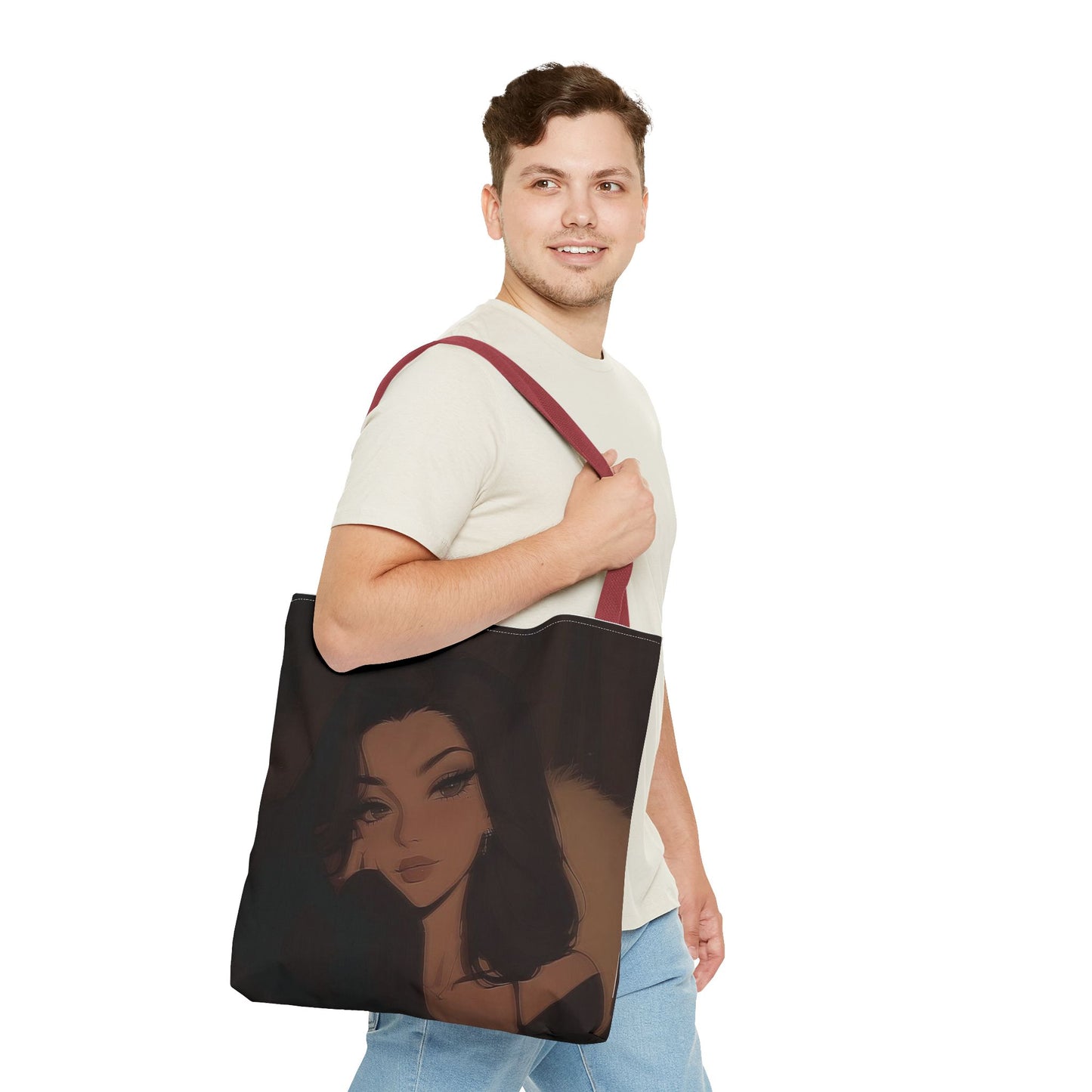 Stylish AOP Tote Bag, Chic Canvas Handbag, Fashionable Reusable Shopper, Trendy Everyday Carryall, Gift for Her, Art Tote