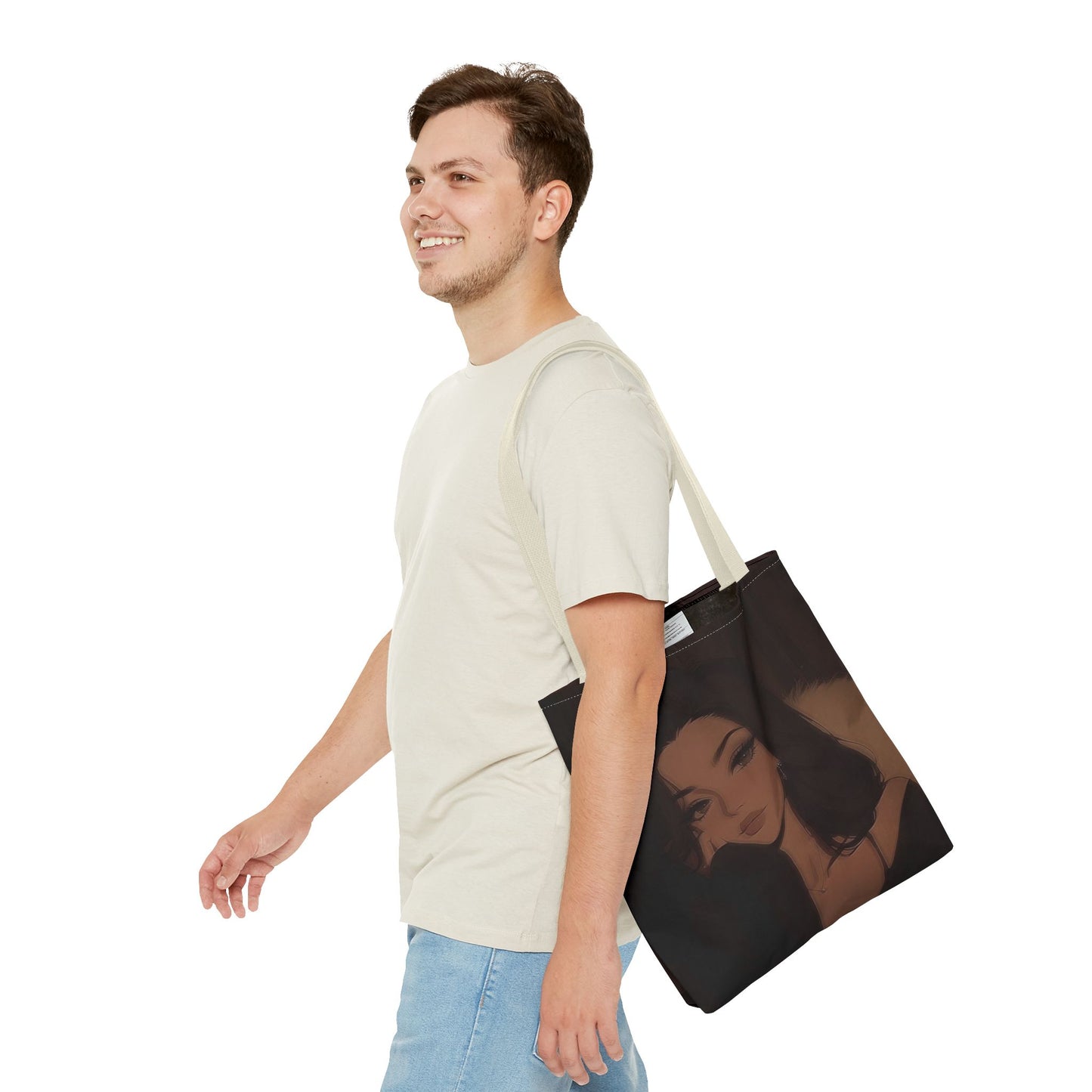 Stylish AOP Tote Bag, Chic Canvas Handbag, Fashionable Reusable Shopper, Trendy Everyday Carryall, Gift for Her, Art Tote