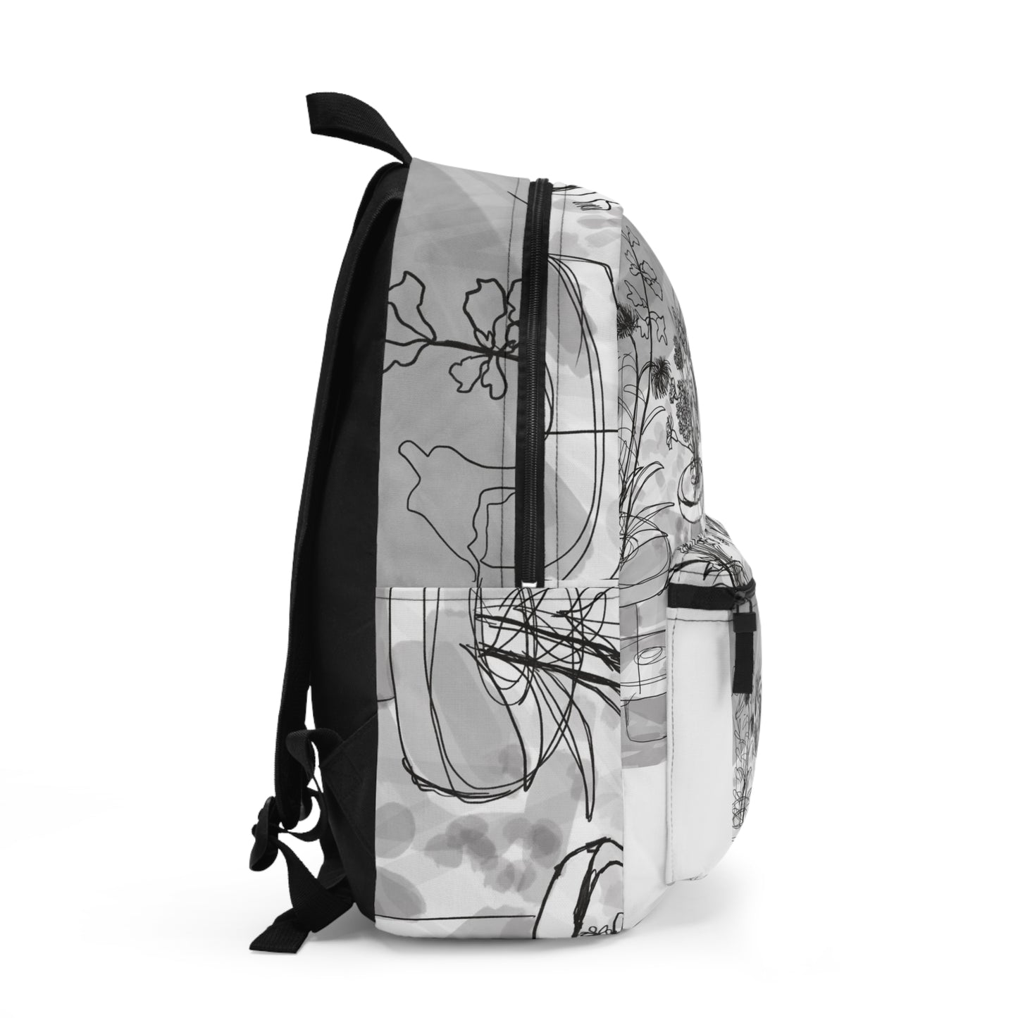 Botanical Design Backpack, Floral School Bag, Trendy Laptop Carrier, Durable Travel Backpack, Nature-Inspired Fashion