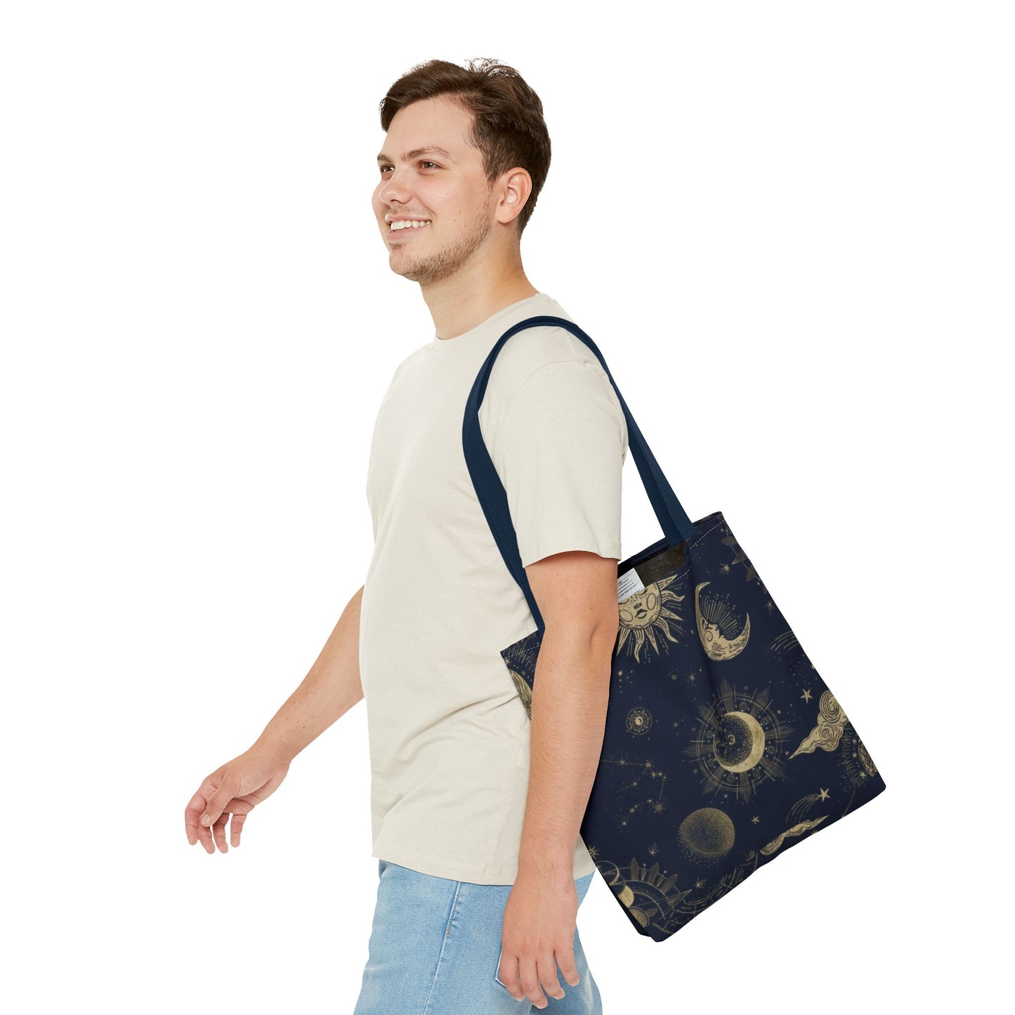 Celestial Sun and Moon Tote Bag | Cosmic Print Bag, Astrology Gift, Eco-Friendly Shopping Bag, Mystic Tote, Gift for Stargazers