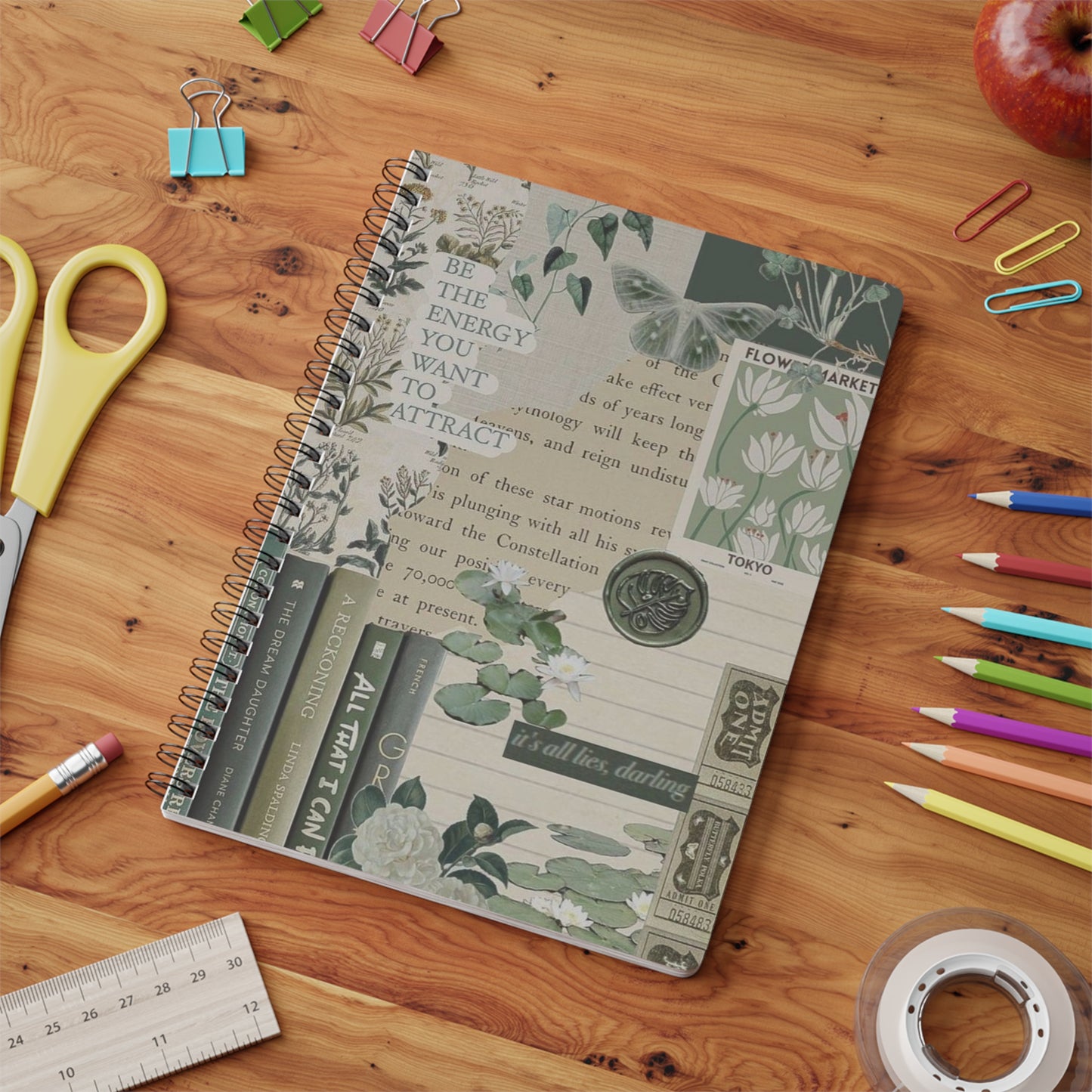 Wirobound A5 Notebook, Inspirational Journal for Creativity, Writing Diary, Gift for Students, Eco-Friendly Planner