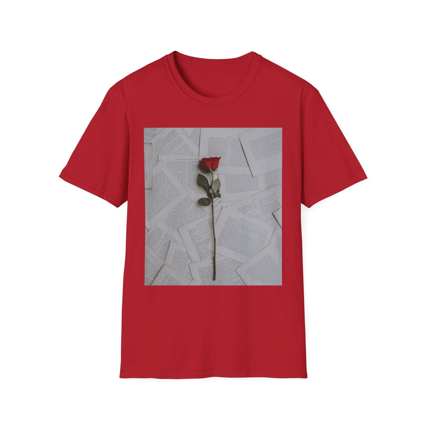 Romantic Floral T-Shirt for Book Lovers, Aesthetic Tee for Gifts, Casual Wear, Unisex Soft Style Top, Perfect for Birthdays, Anniversaries