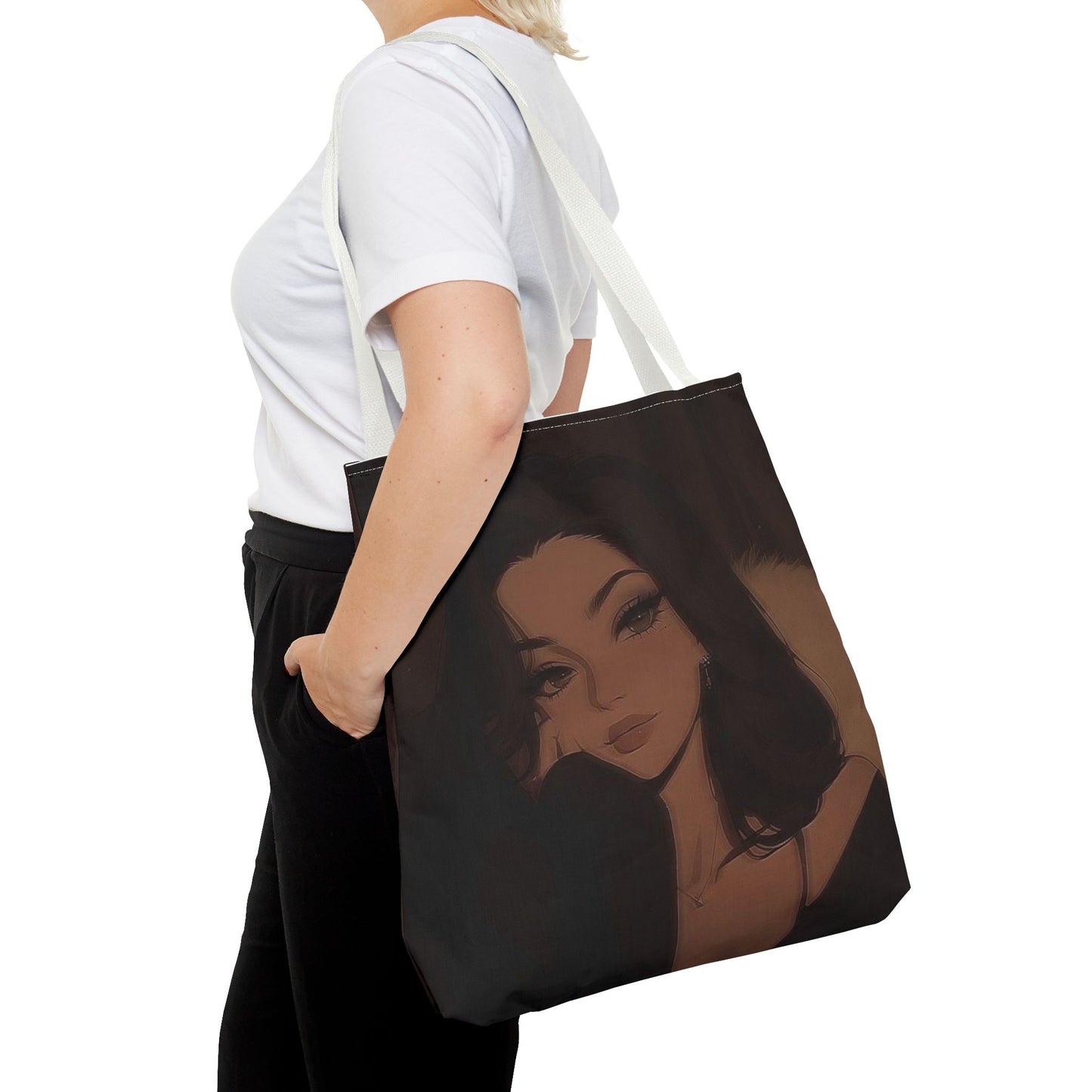 Stylish AOP Tote Bag, Chic Canvas Handbag, Fashionable Reusable Shopper, Trendy Everyday Carryall, Gift for Her, Art Tote