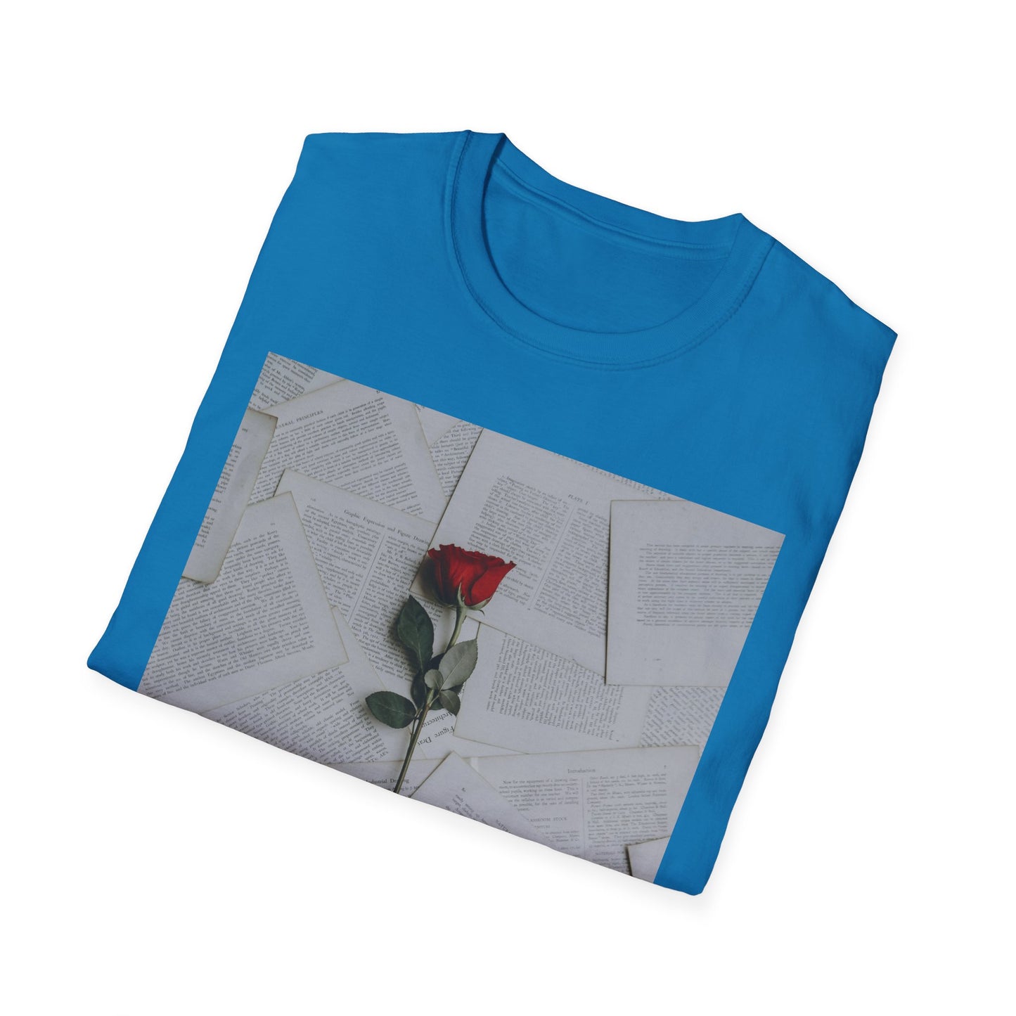 Romantic Floral T-Shirt for Book Lovers, Aesthetic Tee for Gifts, Casual Wear, Unisex Soft Style Top, Perfect for Birthdays, Anniversaries