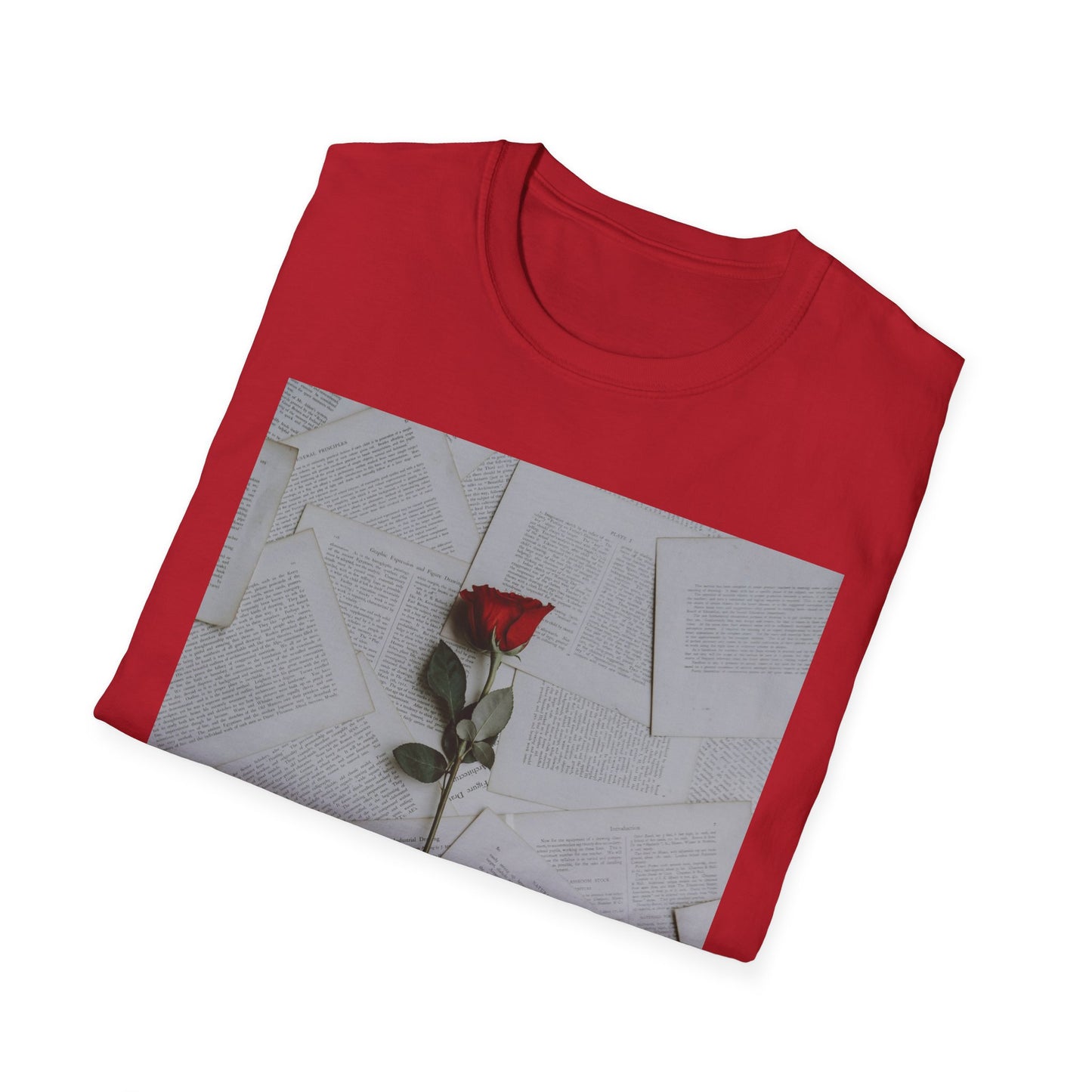 Romantic Floral T-Shirt for Book Lovers, Aesthetic Tee for Gifts, Casual Wear, Unisex Soft Style Top, Perfect for Birthdays, Anniversaries