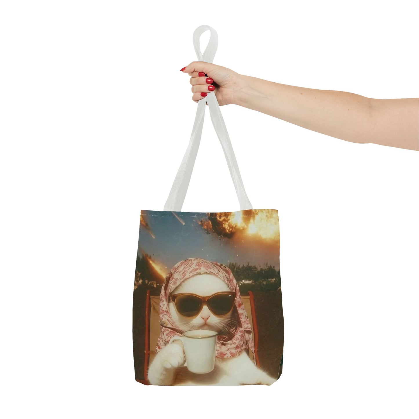 Cool Cat Tote Bag - Fun Cat Design, Beach Bag, Grocery Tote, Funny Gift, Pet Lover Bag