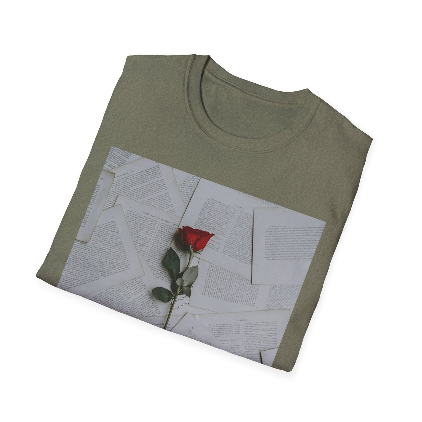 Romantic Floral T-Shirt for Book Lovers, Aesthetic Tee for Gifts, Casual Wear, Unisex Soft Style Top, Perfect for Birthdays, Anniversaries