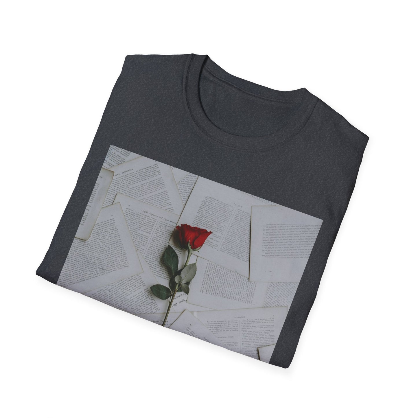 Romantic Floral T-Shirt for Book Lovers, Aesthetic Tee for Gifts, Casual Wear, Unisex Soft Style Top, Perfect for Birthdays, Anniversaries
