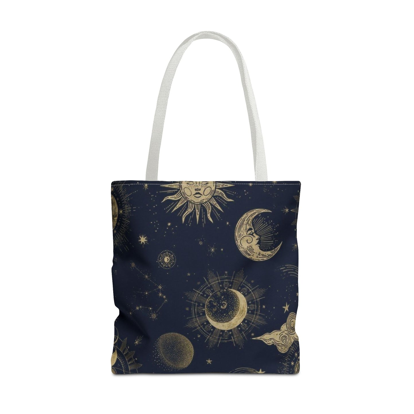 Celestial Sun and Moon Tote Bag | Cosmic Print Bag, Astrology Gift, Eco-Friendly Shopping Bag, Mystic Tote, Gift for Stargazers
