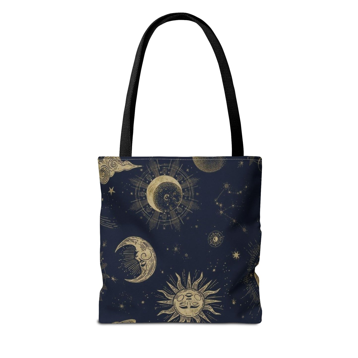 Celestial Sun and Moon Tote Bag | Cosmic Print Bag, Astrology Gift, Eco-Friendly Shopping Bag, Mystic Tote, Gift for Stargazers