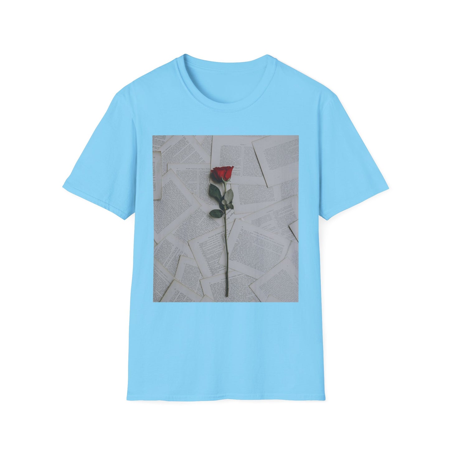 Romantic Floral T-Shirt for Book Lovers, Aesthetic Tee for Gifts, Casual Wear, Unisex Soft Style Top, Perfect for Birthdays, Anniversaries
